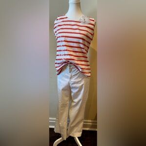 Banana Republic Harrison Fit Capri Cropped Off White Crop Pants Women Sz 8